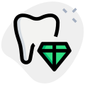 impianto-dente-esterno-con-diamante-isolato-su-sfondo-bianco-odontoiatria-verde-tal-revivo icon