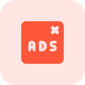 Remove ads with a crossed tick mark icon