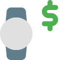 Send and receive money from smartwatch devices icon