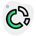 Doughnut Pie chart comparison with multiple sections layout icon