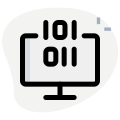 Binary computer programming with one and zero numericals icon