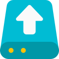 Upload files on a single server computer disk drive icon