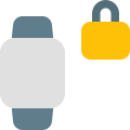 Smartwatch locked with enhanced passcode security protocol icon