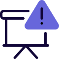 Presentation with alert logotype isolated on white background icon