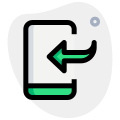 Smartphone backup facility to external memory isolated on a white background icon