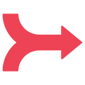 merge forward arrow icon