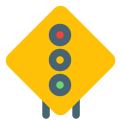 Sign board on a triangular shape lighting icon