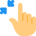 Zoom out function with two fingers outward direction swipe icon