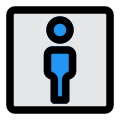 Toilet for men with male stickman logotype icon