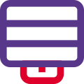 User interface split screen in a stripe pattern icon