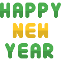 Happy new year text message for sharing icon