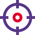 Aiming for a goal or any desired objective sign board icon