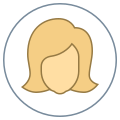 Circundado usuario Mujer Tipo 3 de la piel icon