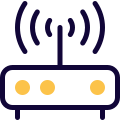 Advance internet router with strong signal with single antenna icon