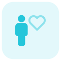 Favorite employee to work on with a heart logotype icon