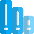 File arranged according to size in shelf office management icon