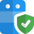 Server with antivirus protection safeguard turn on icon