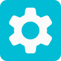 Setting cog wheel menu button isolated in while background icon