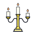 Lámpara de tres velas de luz icon