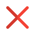 Close cross symbol for discontinued and invalid icon