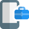 Online job portal on smartphone - office briefcase icon