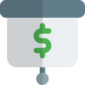 Financial sale and investment banking presentation board icon