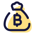 Sac d&#39;argent Bitcoin icon