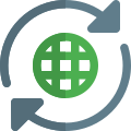 Syncing with loop arrows with internet connectivity icon