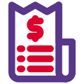 Billing for the hotel expenses and invoices icon