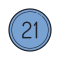 21-en un círculo-c icon