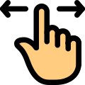 Single finger touch with slide left and right feature icon