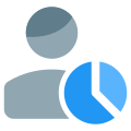 Chart graph for a visualization and statics of global social media profile index icon