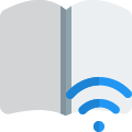Downloading a book from a Wi-Fi internet connectivity icon
