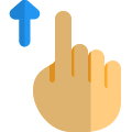 Single finger touch with slide up feature icon