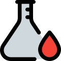 Flask for testing blood serum and other components present icon