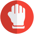 Hand sign for stopping traffic signal sign board icon