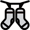 Drying the socks on a string with the help of clips icon