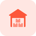 Garage house material storage with boxes stack icon