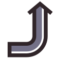 Rightward up arrow icon