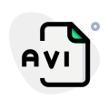 AVI filename extension a multimedia container format icon