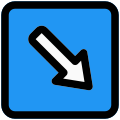 South east direction for exiting the lane icon