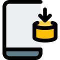 Mobile downloads section into an Android operating system icon