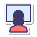 Woman at Computer icon