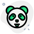 Funny panda with tongue out emoji shared on internet icon