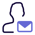 Email message of a user received online icon