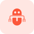 Capsule shape robot with tong shaped hands icon