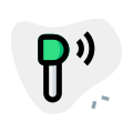 Wirelessly connecting earphone for communication and media experience icon