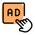 Pay per click on ads online on internet icon