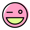 Grinning with wink pictorial representation emoji face icon