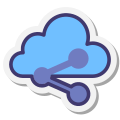 Simbolo di condivisione del cloud icon